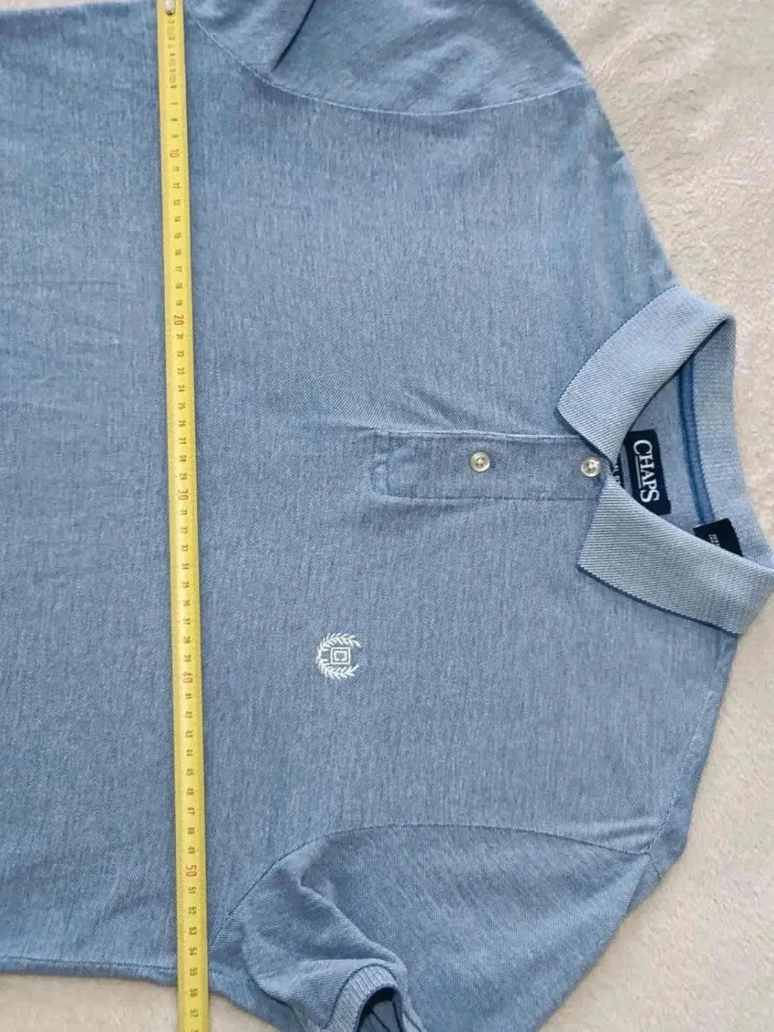 Blue Heather Chaps Polo Embroidered Logo Size M – photo 13